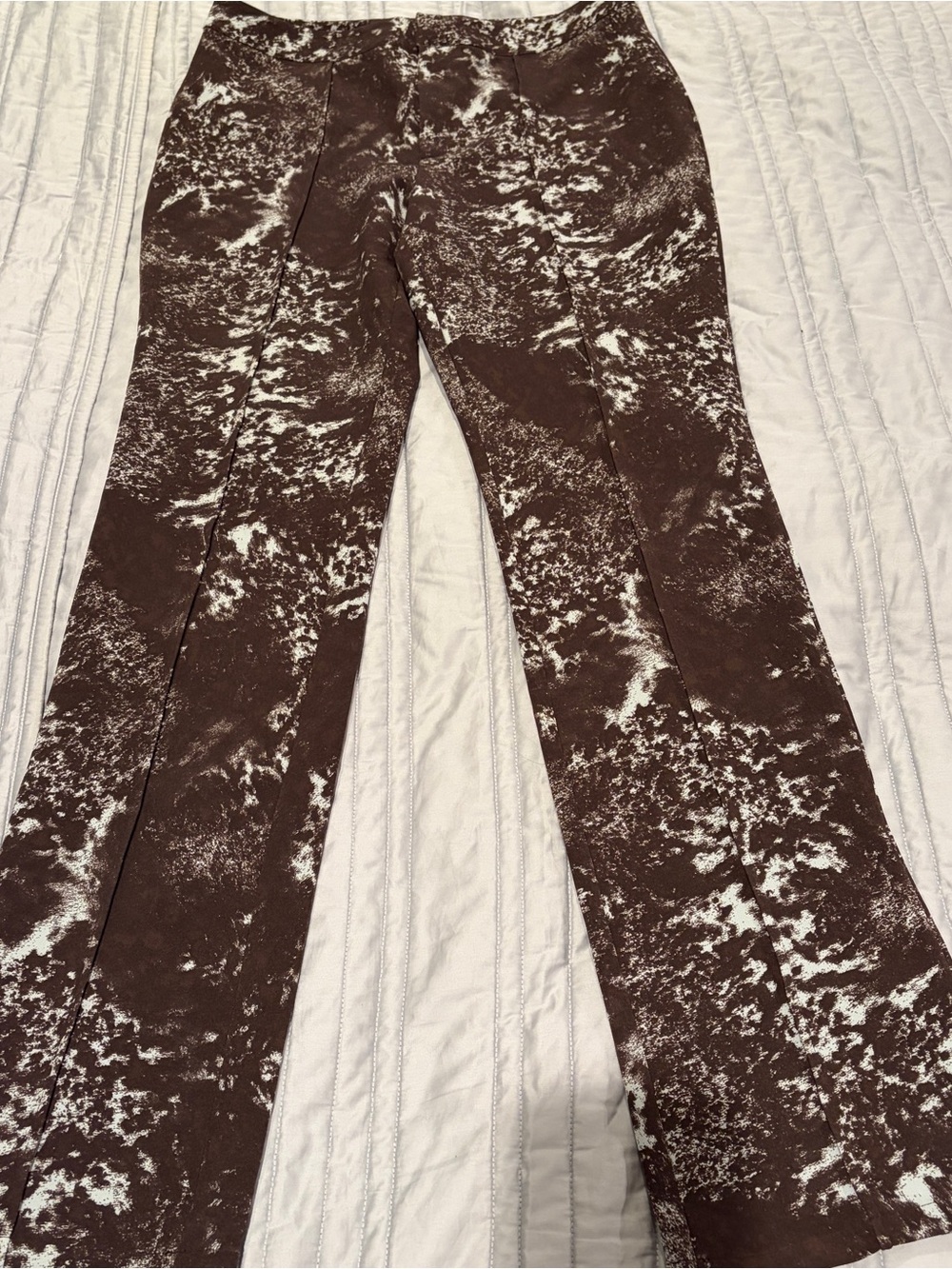 Marbled Brown Bootcut Pants for Women
